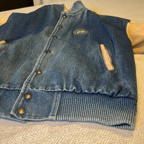 CP Rail Denim Varsity Jacket. Canadian Pacific railway Vintage Jacket. Medium - Picture 5 of 16